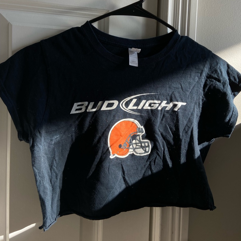 Browns Bud Light cropped tee